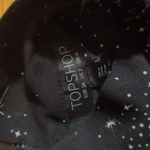 Topshop Kimono style galaxy top size 2 black + white - Picture 5 of 9
